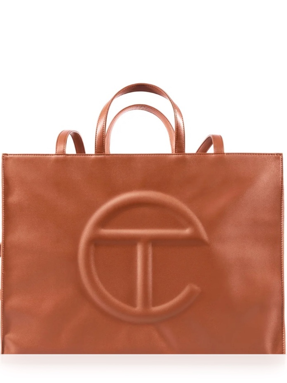 TELFAR Large Shopping Bag with Long Strap Cognac Brown - Picture 5 of 10